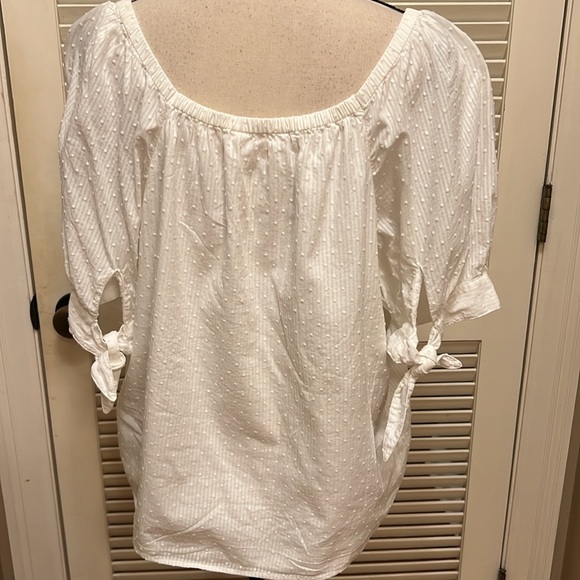 LC Lauren Conrad Dotted Swiss Top in White, Size Large - Picture 10 of 17